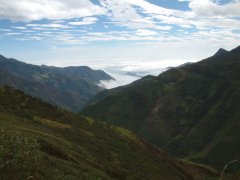 01-View of the clouds above the coastal plain at the descent from the Andes to Guayaquil